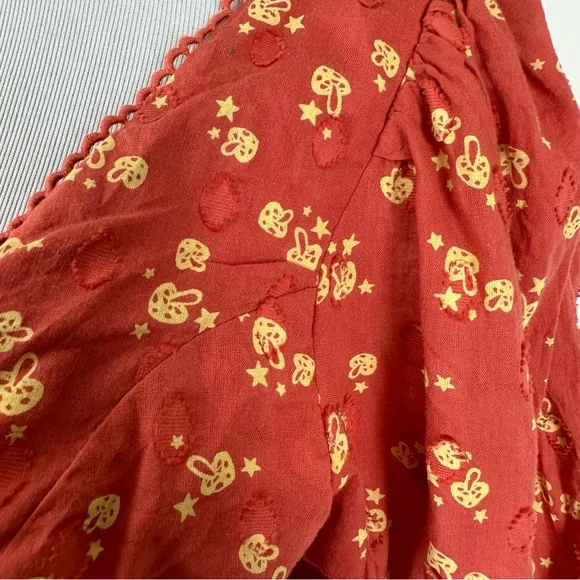 Urban Outfitters Daniella Corset Cropped Top Mushroom Print Size Medium - Picture 5 of 7